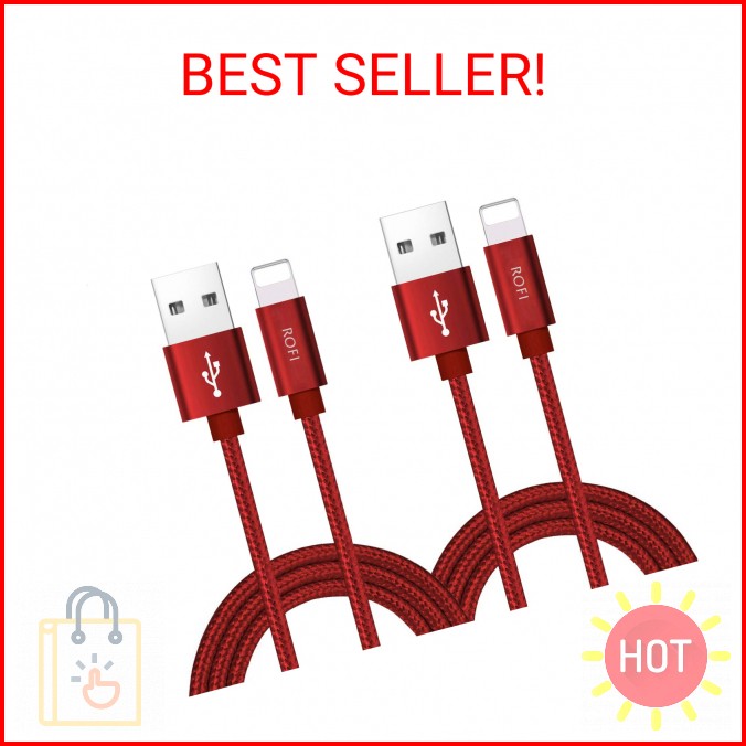 RoFI Compatible Phone Cable, 2FT Nylon Braided Fast Charging USB Cord Replacemen