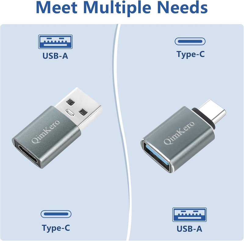(4-Pack) 2 * Type C Female to a Male Charger Converter & 2 * USB C Male to USB F gallery