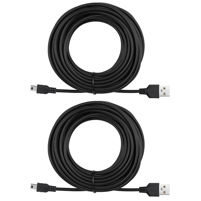 Smays 15 Ft Long Mini USB Cable for PS3 Controller, Mini-B Charger Cord 2-Pack gallery