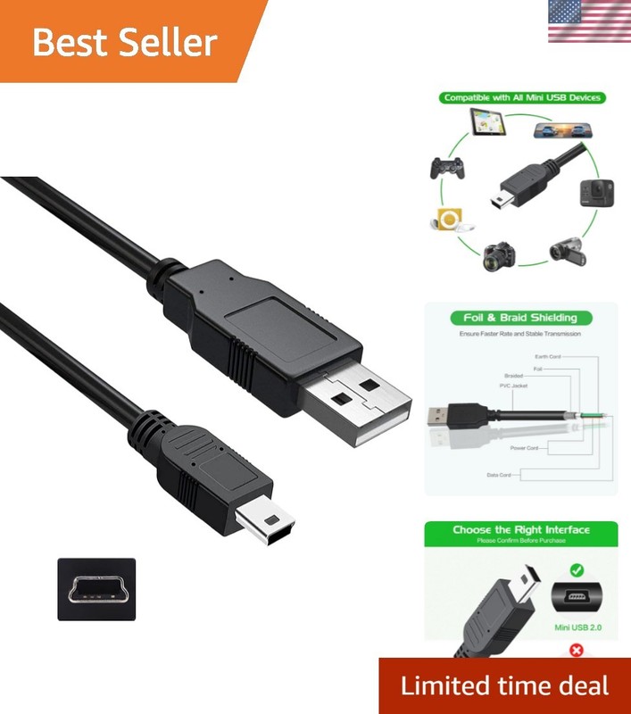 Replacement USB 2.0 Charger Cable – 3FT Braided for Seagate FreeAgent 1TB