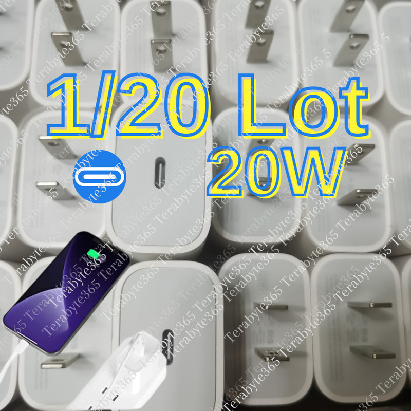 1/20 Lot 20W USB C PD Fast Charger Wall Type C Adapter For iPhone 15 14 13 12 11