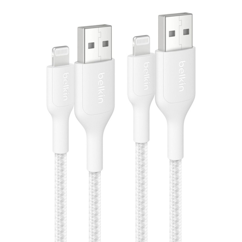 Belkin – 3.3′ – 2pk USB-A to Lighting Cable – White