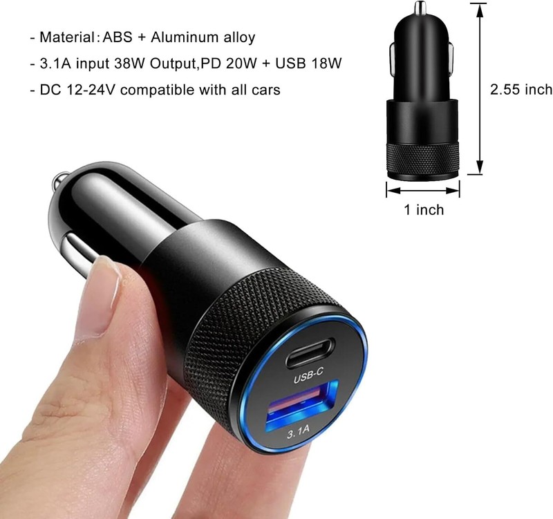 38W Fast Car Charger 3 IN 1 Fast Charging Cable For iWatch/iPhone 17 16 15 14 13 gallery