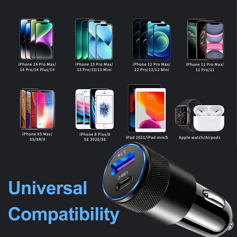 PD 30W USB-C Car Charger Block + 4in1 Cable For Samsung Galaxy S24/23/22/+/Ultra gallery