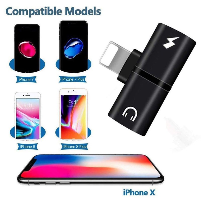 2in1 Adapter Audio and Charger Splitter for iPhone 7 8 X XR 11 12 13 14 Pro Max gallery