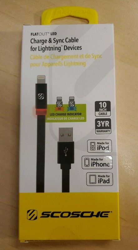 2 x Apple Lightning Charge & Sync 10 Inch Cable with LED Indicator