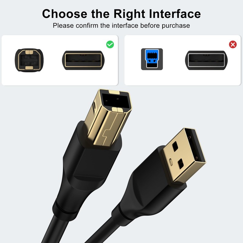 Usb Printer Cable 6ft Type A Male To B Male Cable High Speed Scanner Printer Cor gallery