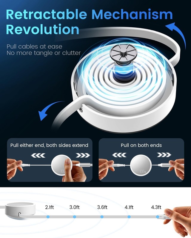 100W Multi Charging Cable, 6-in-1 USB C/A Fast Charger Cord gallery