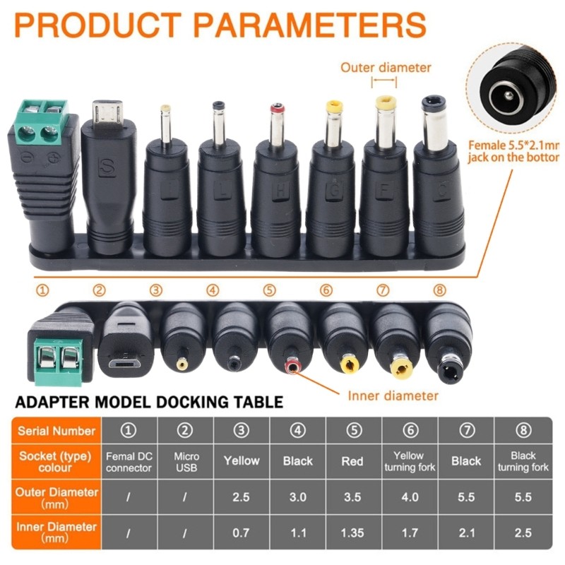 USB To DC5.5x2.1mm Conversion Cable with DC5.5x2.5 DC5.5x2.1 DC4.0x1.7DC3.5x1.35 gallery