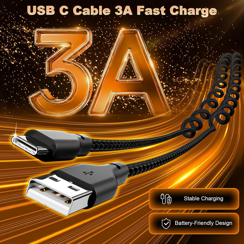 USB a to USB C Coiled Carplay Cable Fast Charging [2-Pack, 3Ft] | Coiled USB C C gallery