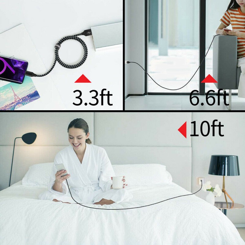 Lot USB-A to Type-C Fast Charging Data SYNC Charger Cable Cord 3/6FT LONG gallery