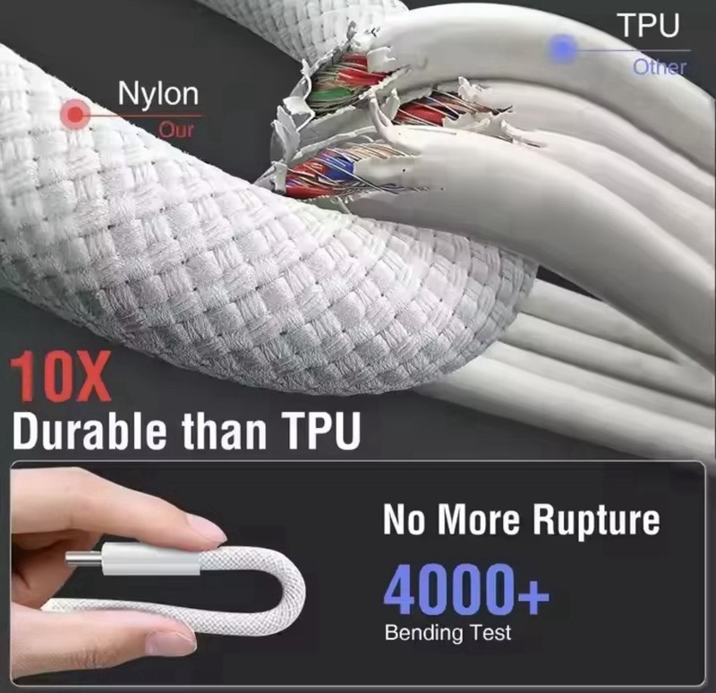 USB-C to USB-C 60W Woven Charger / Lightnng to USB cable For Apple gallery