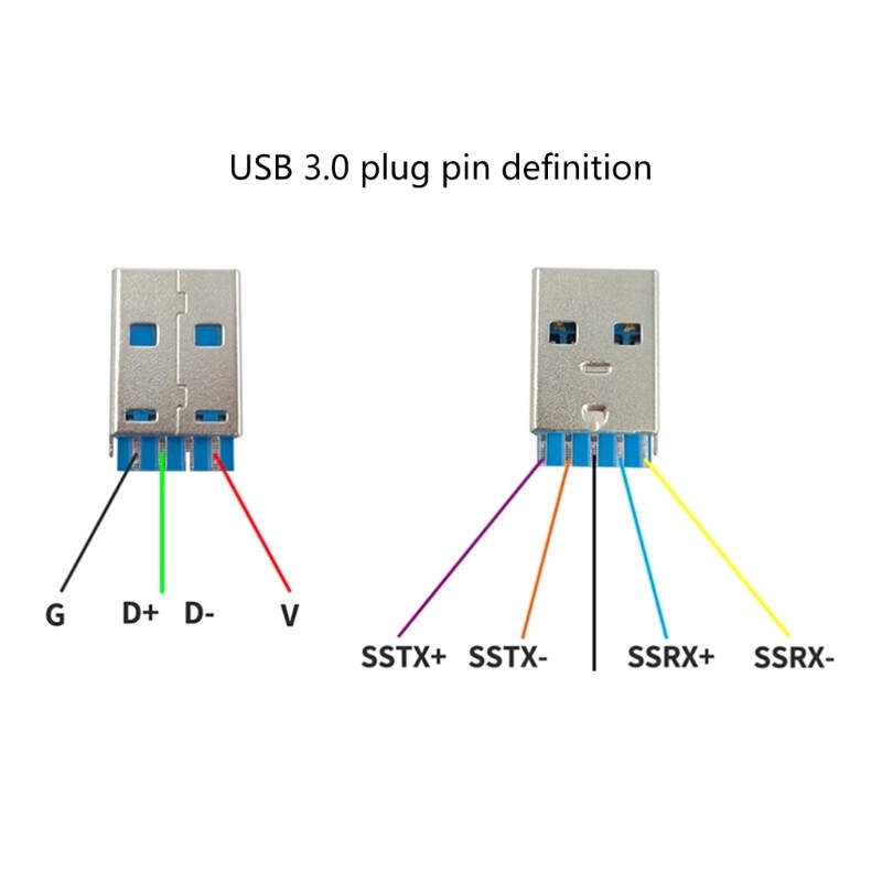 USB3.0 DIY Male Plugs 6mm Hole Connectors Perfect For Data And Charging Cable gallery