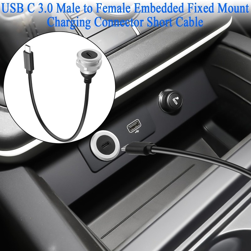 5Gbps USB C Threaded Fixed Mount Data Adapter Short Cable Al Casing PD60W gallery