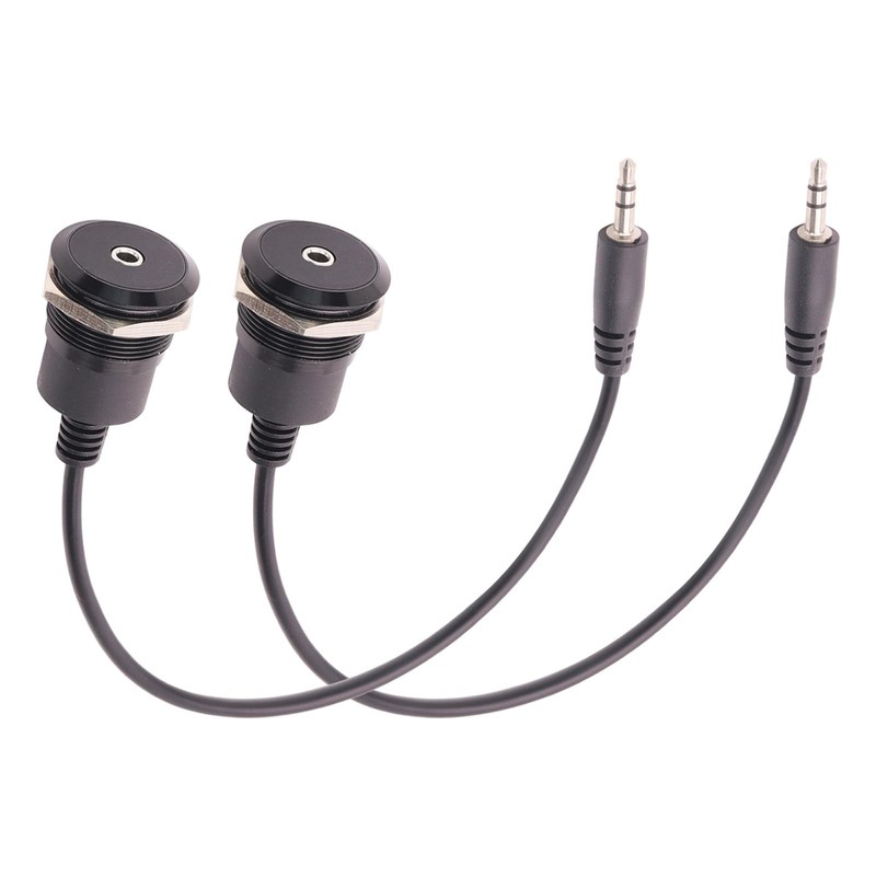 PENGLIN 2PCS 3.5mm TRS Stereo Waterproof Panel Mount Adapter – 1/8″ Male to F…