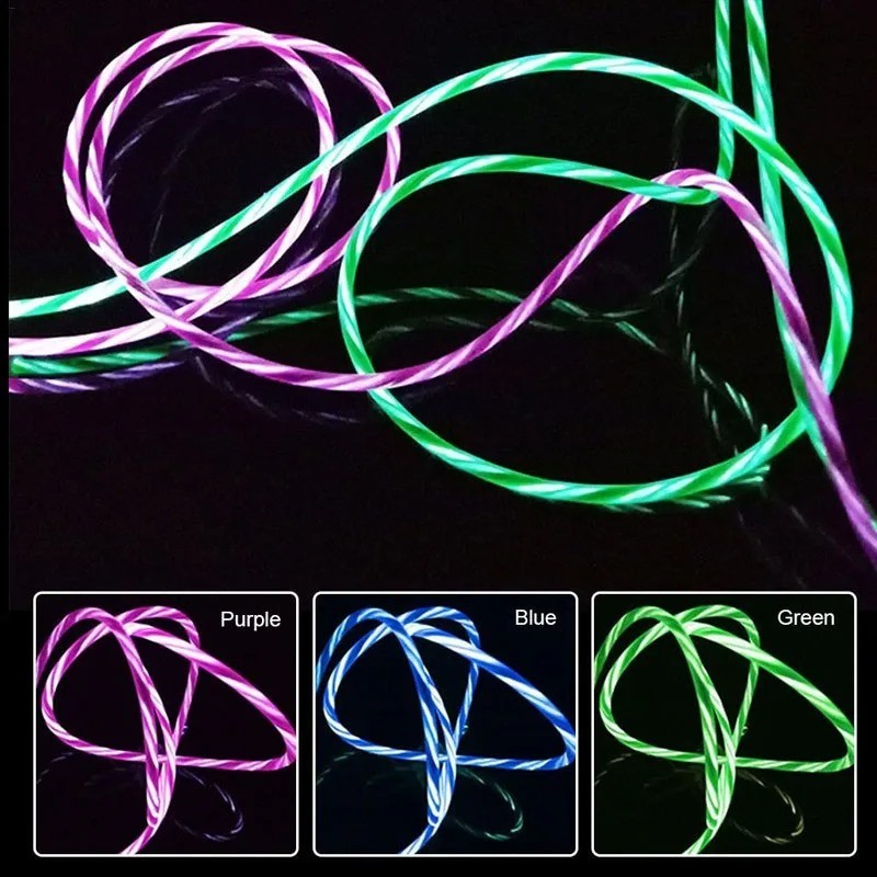 LED 3 in 1 Fast Charging Cable USB Type C Charger Cord for iPhone Samsung gallery