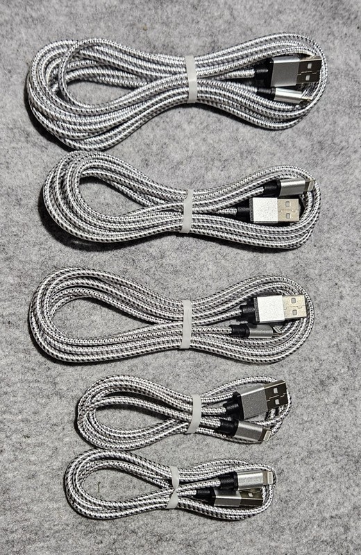 5 Pack Mulit Length USB-A To Apple Ltng Cable Combo W/ 2 - 3FT, 2 - 6FT, 1 - 9FT gallery