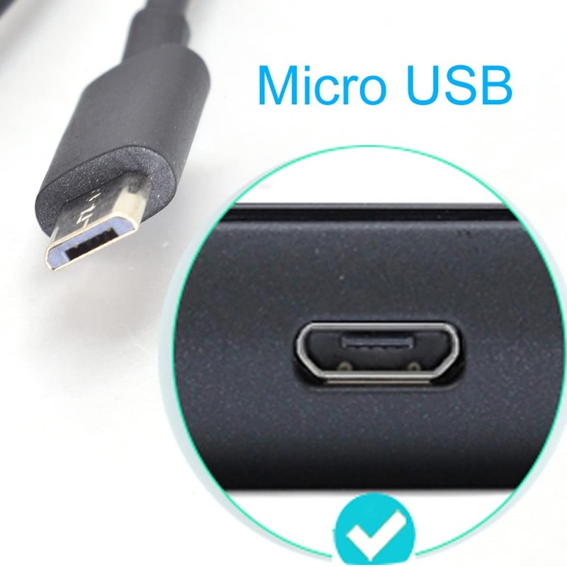 5 PCS 0.3M/1 Ft 12 Inch Black Micro USB Female Jack 5V 3A 22AWG 2 Wires gallery
