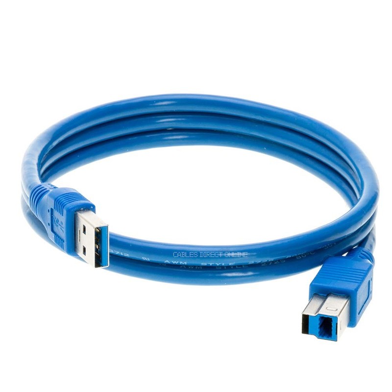 Cables Direct Online USB 3.0 Cable 10FT, Male to Male Type A to Type B Double…