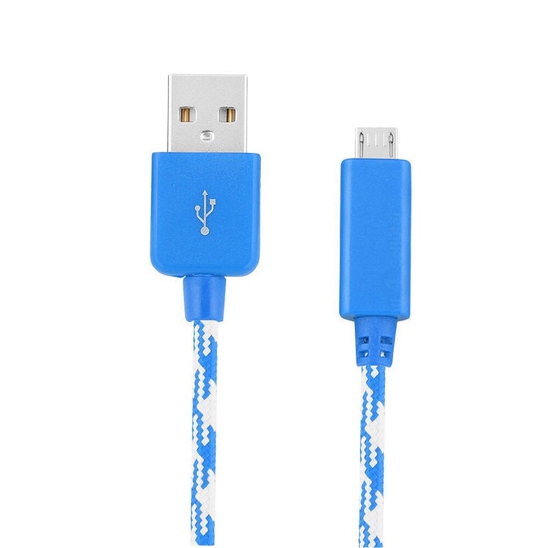 Verizon Braided Blue Micro-USB Charging Data Cable w/LED for Samsung LG Motorola gallery