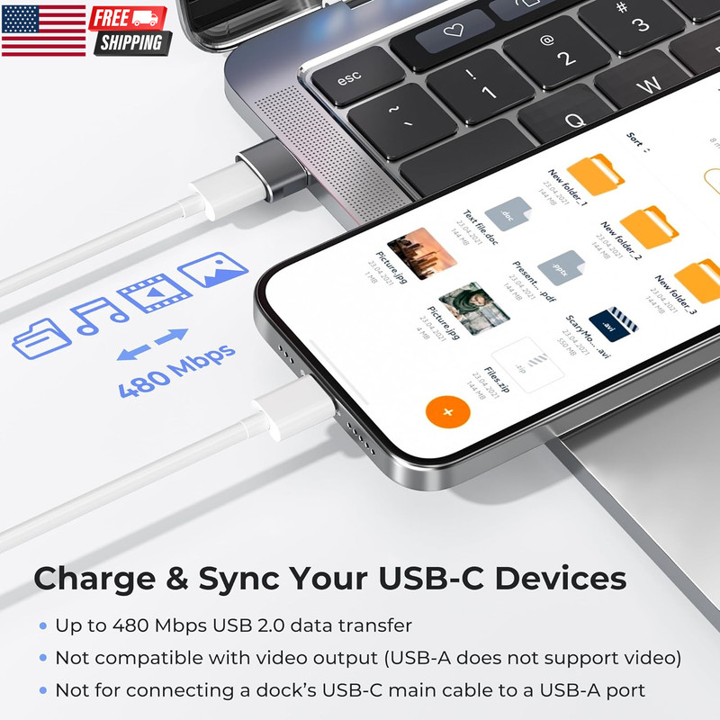 USB to USB C Adapter,Usbc Female to USB a Male Adapter,Type C Converter Charger gallery