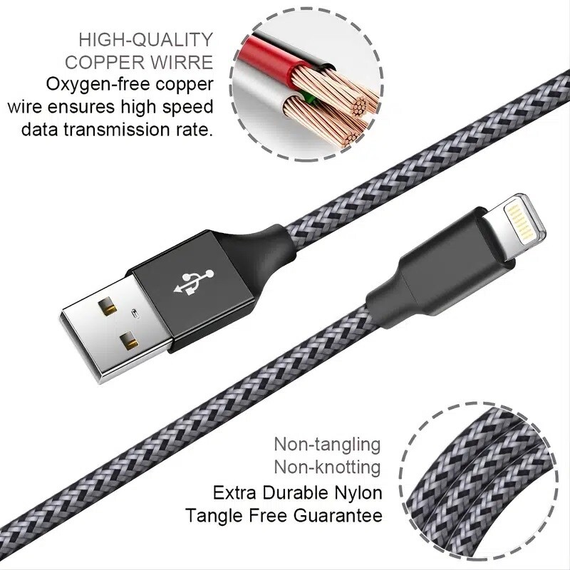 Fast Charger Cable Heavy Duty For iPhone 13 12 11 X XR 8 Charging Cord Wholesale gallery