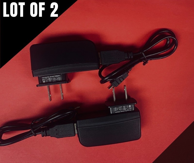 Lot of 2 New 5V Micro USB Wall Chargers with Cables for Motorola & HTC Devices
