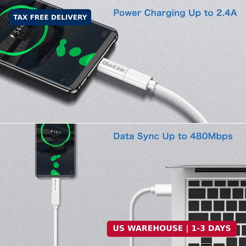 Mini USB to USB C Adapter, (2-Pack) Mini USB Female to USB C Male Convert Chargi gallery