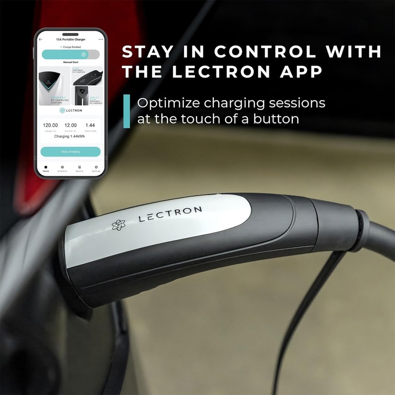 Lectron Level 1 Tesla EV Charger WiFi App 12A 120V NEMA 5-15 16ft Fits All Tesla gallery