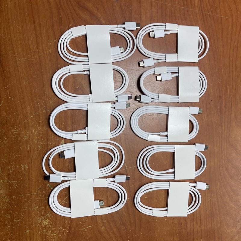 LOT OF 10 Original Samsung USB-C to USB-C Fast Charging Cable 1m/3.3ft – New