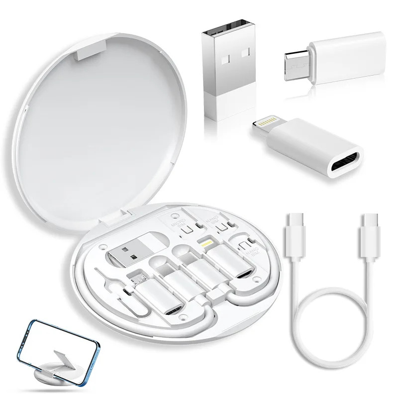 Portable Multi-functional Data Cable Storage Box, 60W Fast Charging Mobile Phone