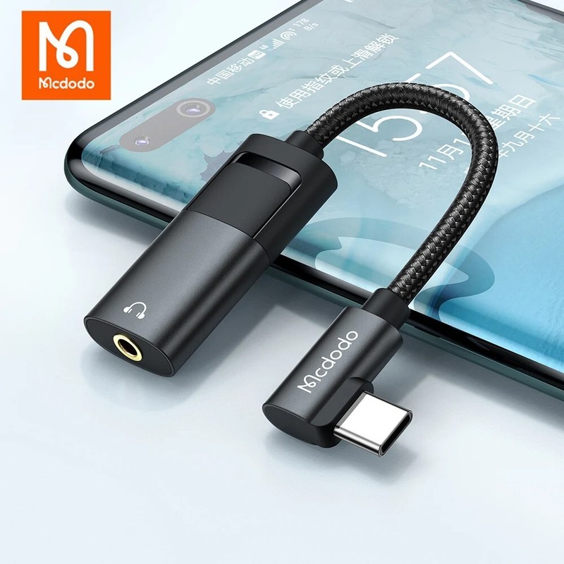 Mcdodo Adapter Type C To 3.5mm Type c 2 In 1 Adapter Audio Phone Charging Cable