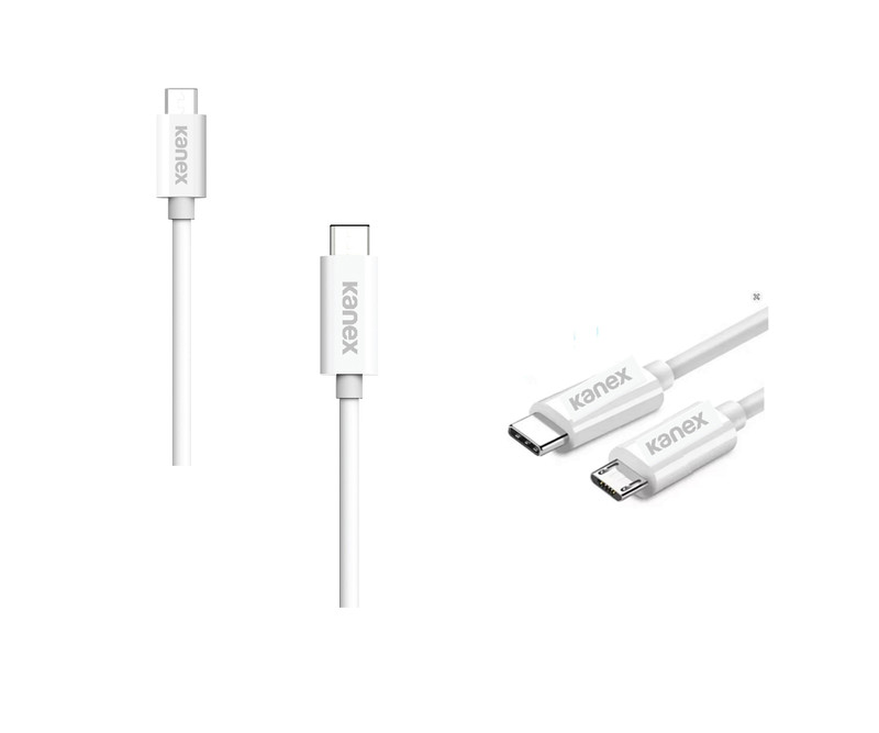 KANEX USB-C to Micro USB Adapter Cable White 120cm Phone Tablet Connection Cable