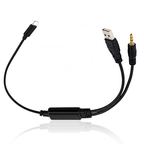 in-Car USB & 3.5mm Audio Aux Adapter Cable for 1 3 5 Series X6 Z4 E39 E85 Y