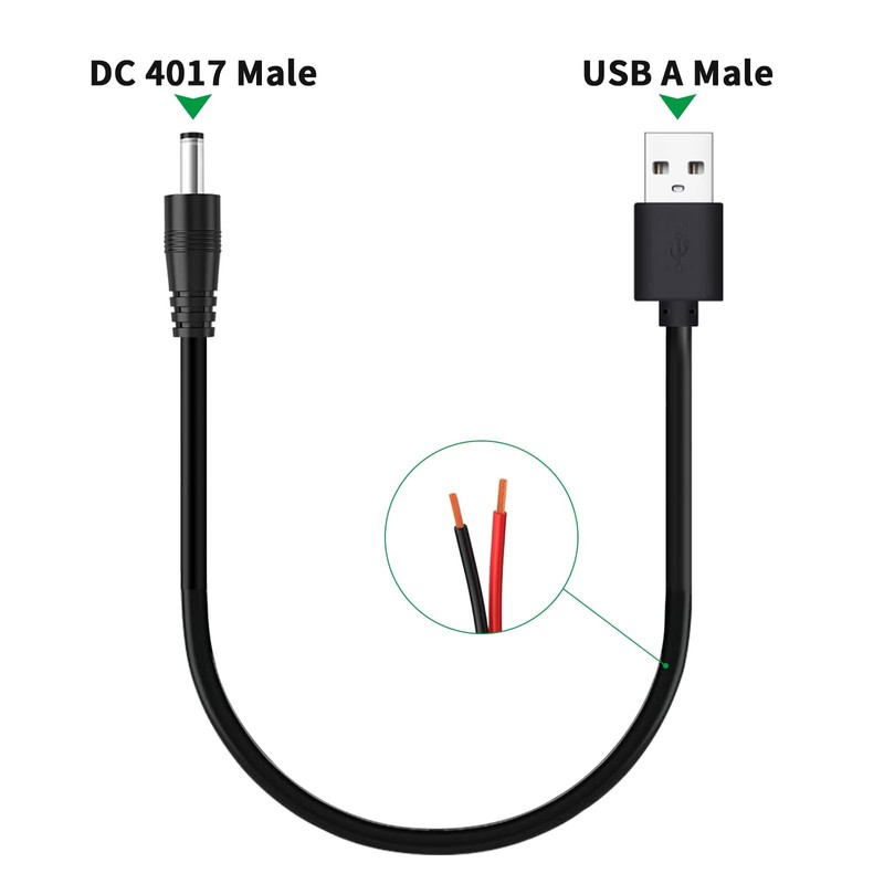 3 PCS 5V USB 2.0 To DC 4.0x1.7mm Power Charging Cable 4Ft For Camera Router gallery