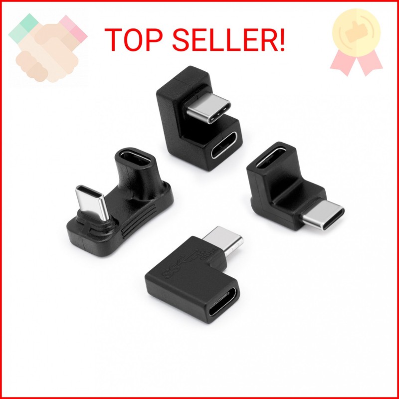 BORLTER CLAMP USB C 180 Degree Adapter 4Pack, USB C U Shape Adapter, 180 Degree