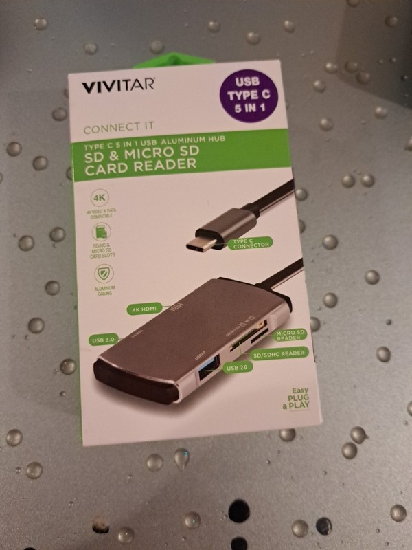 Vivitar USB Type C 5 in 1 USB SD & Micro SD Card Reader VIV-RW-7206