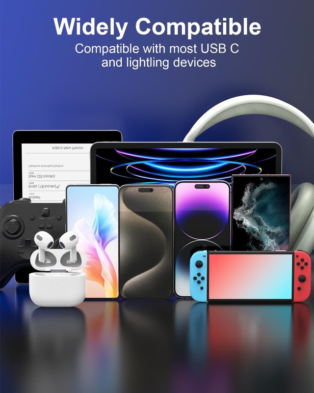 100W USB C Magnetic Charging Cable - 2 in 1 Type C Charger (3 Pack, 4/6.6FT) Fas gallery