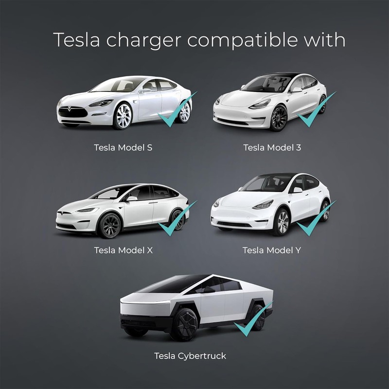 Lectron Level 1 Tesla EV Charger WiFi App 12A 120V NEMA 5-15 16ft Fits All Tesla gallery