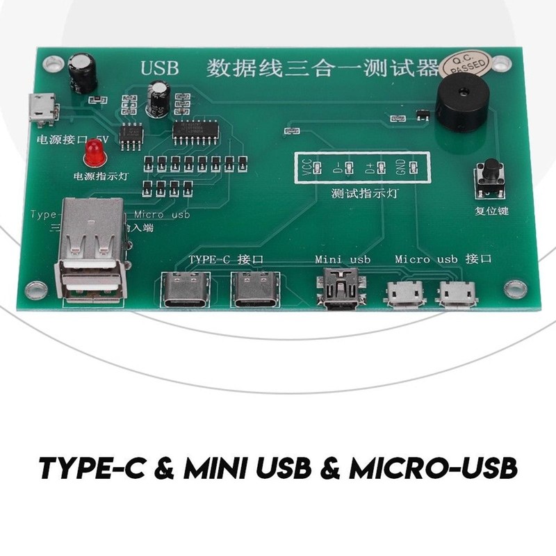 3 in 1 Type-C/Mini/Micro USB Cable Triad Tester For iPhone Android With Bee Cue gallery