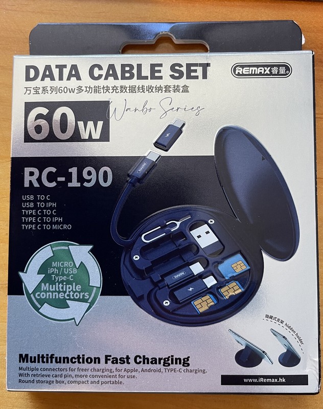 REMAX Multifunction Data Fast Charging Cable Set Rd- 190 Pocket Size