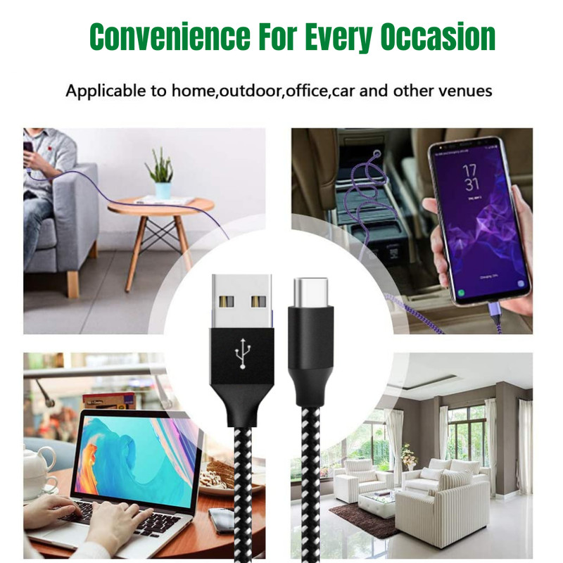 1-10X Bulk Lot 10ft USB Type C Fast Charger Cable For Samsung Android Data Cord gallery