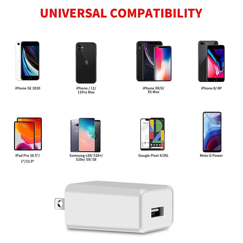 PD 10W 5V 2A USB Jack Wall Power Adapter 5 Volt 2Amp AC Fast Charger Cube US Lot gallery