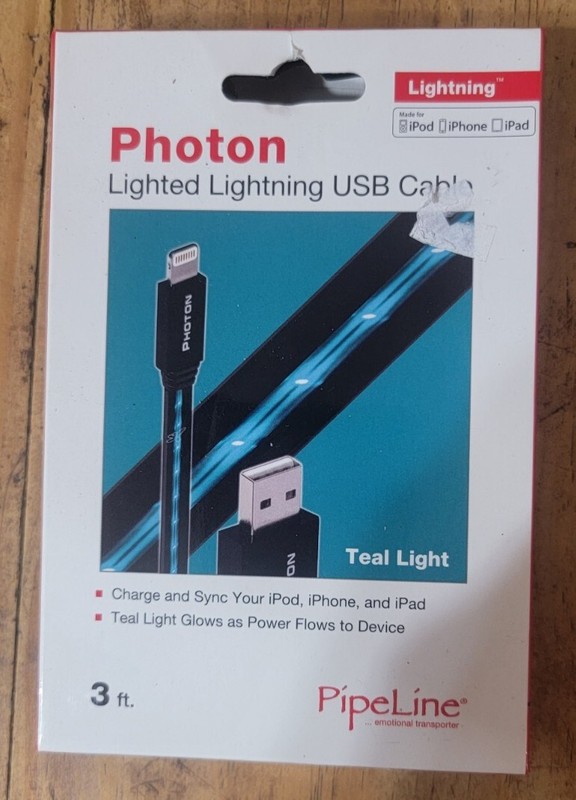 Photon Lighted USB Cable 3ft Teal