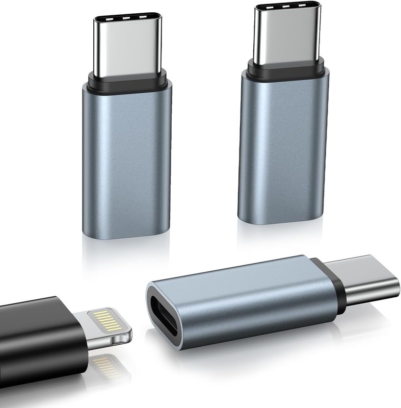 3 Pack Lightening Female to USB C Male Adapter Compatible for iPhone 17e/17/17 A