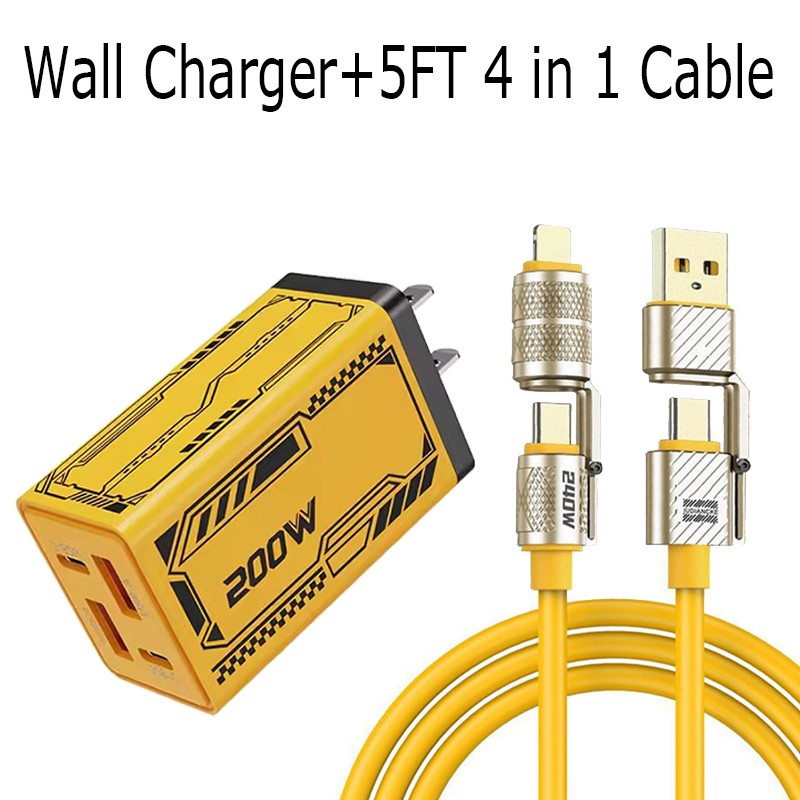 200W Supe Fast Charging USB Type C Wall Charger For Samsung iPhone Android Phone