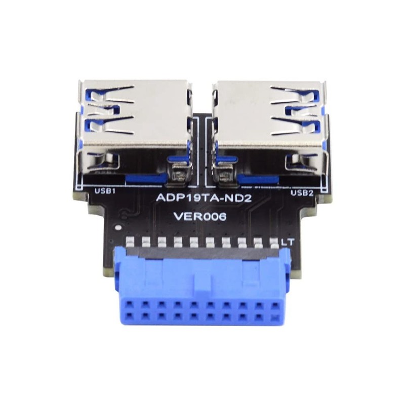 Right Angled USB 3.0 20/19 Pin Female to Motherboard Header Adapter 5Gbps PCBA gallery