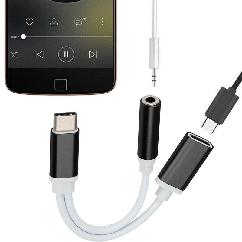 USB Type C To 3.5mm Aux Audio Charging Cable Adapter Splitter Headphone Jack US gallery