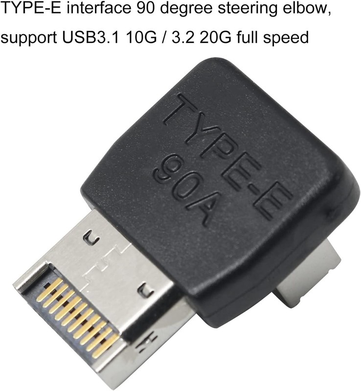90-Degree Right Angle USB 3.1 Type-E Motherboard Header Adapter with Shell gallery