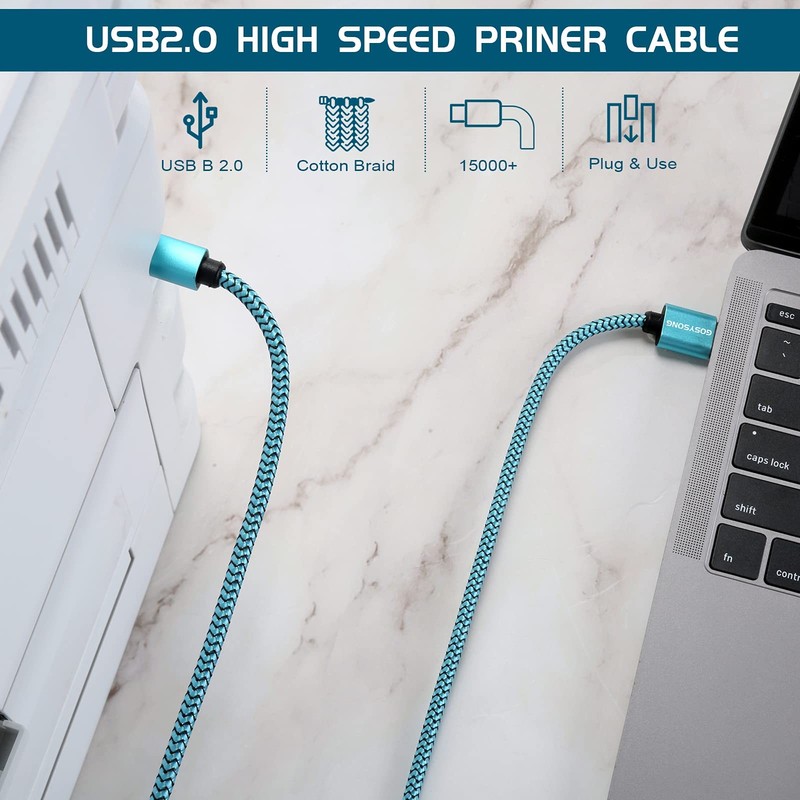 Active 40ft USB 2.0 A to B Cable High Speed Printer Cord Blue gallery